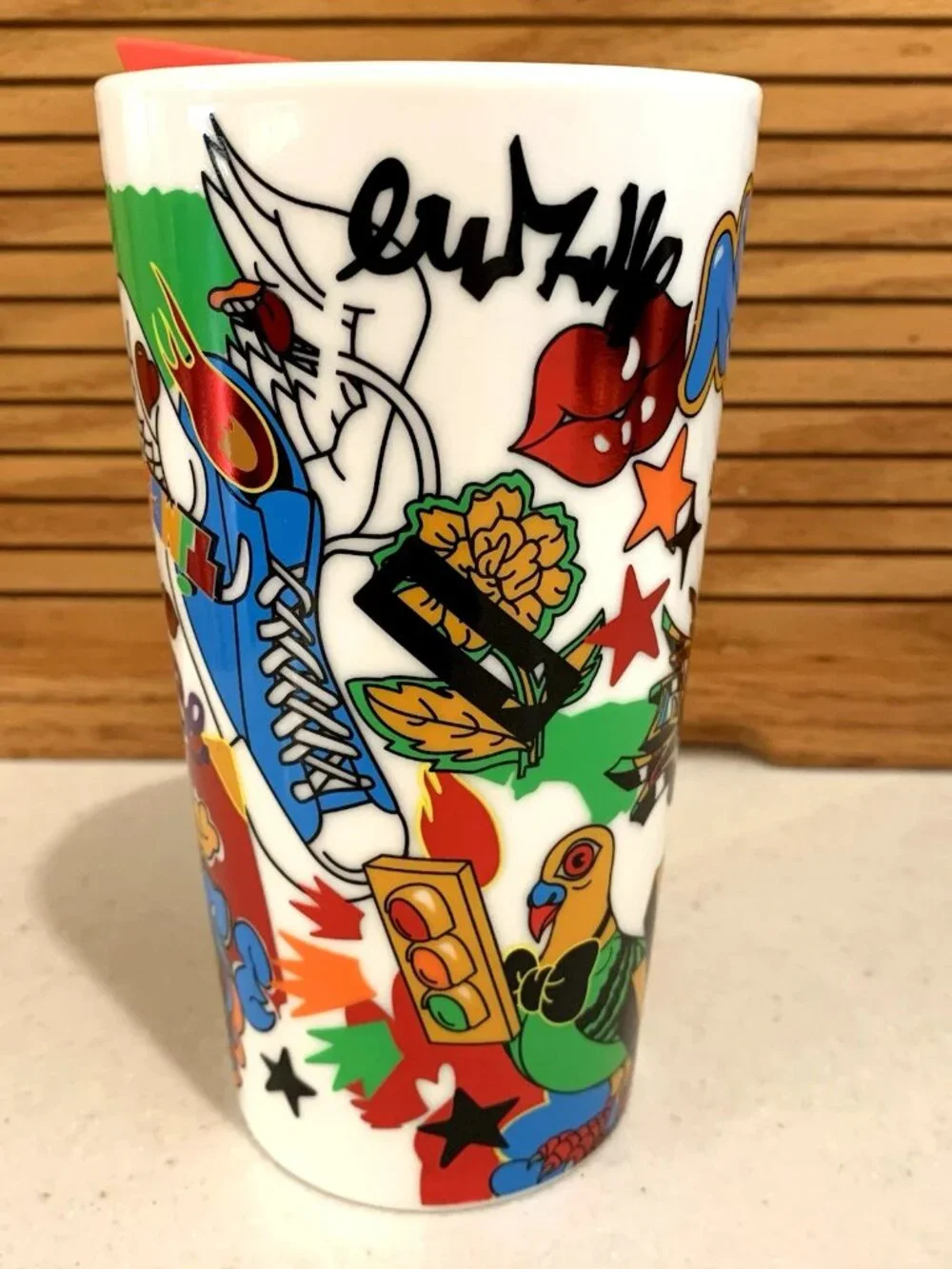 STARBUCKS x MARCOS CHIN MUG Tumbler Limited Edition Graffiti Ceramic Travel 12oz